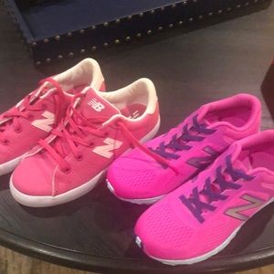 2 pairs New Balance girls sneakers size 3